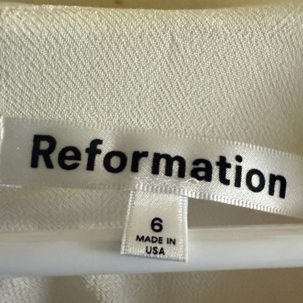 REFORMATION White Cocktail Dress Size 6 Weslan Dress - Ivory - Picture 3 of 5